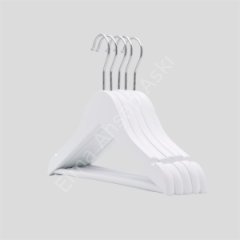 Ahşap Askı Beyaz Ahşap Bebek Elbise Askısı