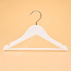 Ahşap Askı Beyaz Ahşap Bebek Elbise Askısı