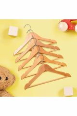 Ahşap Askı Naturel Ahşap Bebek Elbise Pantolon Askısı