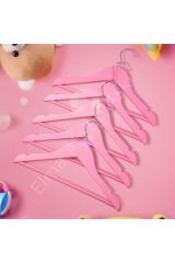 Ahşap Askı Pembe Ahşap Bebek Elbise Pantolon Askısı