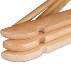 Naturel Ahşap Elbise Askısı Bluz Askısı Gold Lama Kancalı