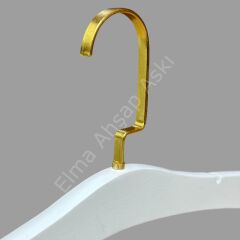 BEYAZ Ahşap Gelinlik Askısı Abiye Askısı GOLD LAMA Kancalı