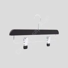 Siyah Ahşap Pantolon/Etek Askısı Klipsli Metal Mandallı 35 cm