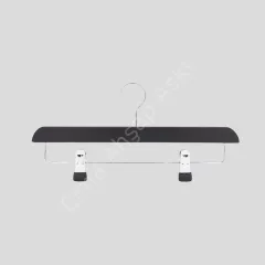 Siyah Ahşap Pantolon/Etek Askısı Klipsli Metal Mandallı 35 cm