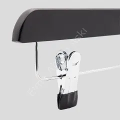 Siyah Ahşap Pantolon/Etek Askısı Klipsli Metal Mandallı 35 cm