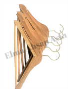 Bebek Ahşap Askı Seti Naturel Renk Gold Kancalı