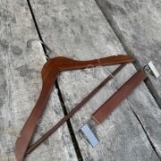 Ceviz Renk Ahşap Elbise Pantolon Etek Askısı SET Gümüş Lama Kancalı