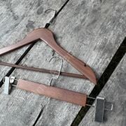 Ceviz Renk Ahşap Elbise Pantolon Etek Askısı SET Gümüş Lama Kancalı