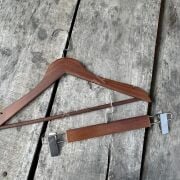 Ceviz Renk Ahşap Elbise Pantolon Etek Askısı SET Gümüş Lama Kancalı