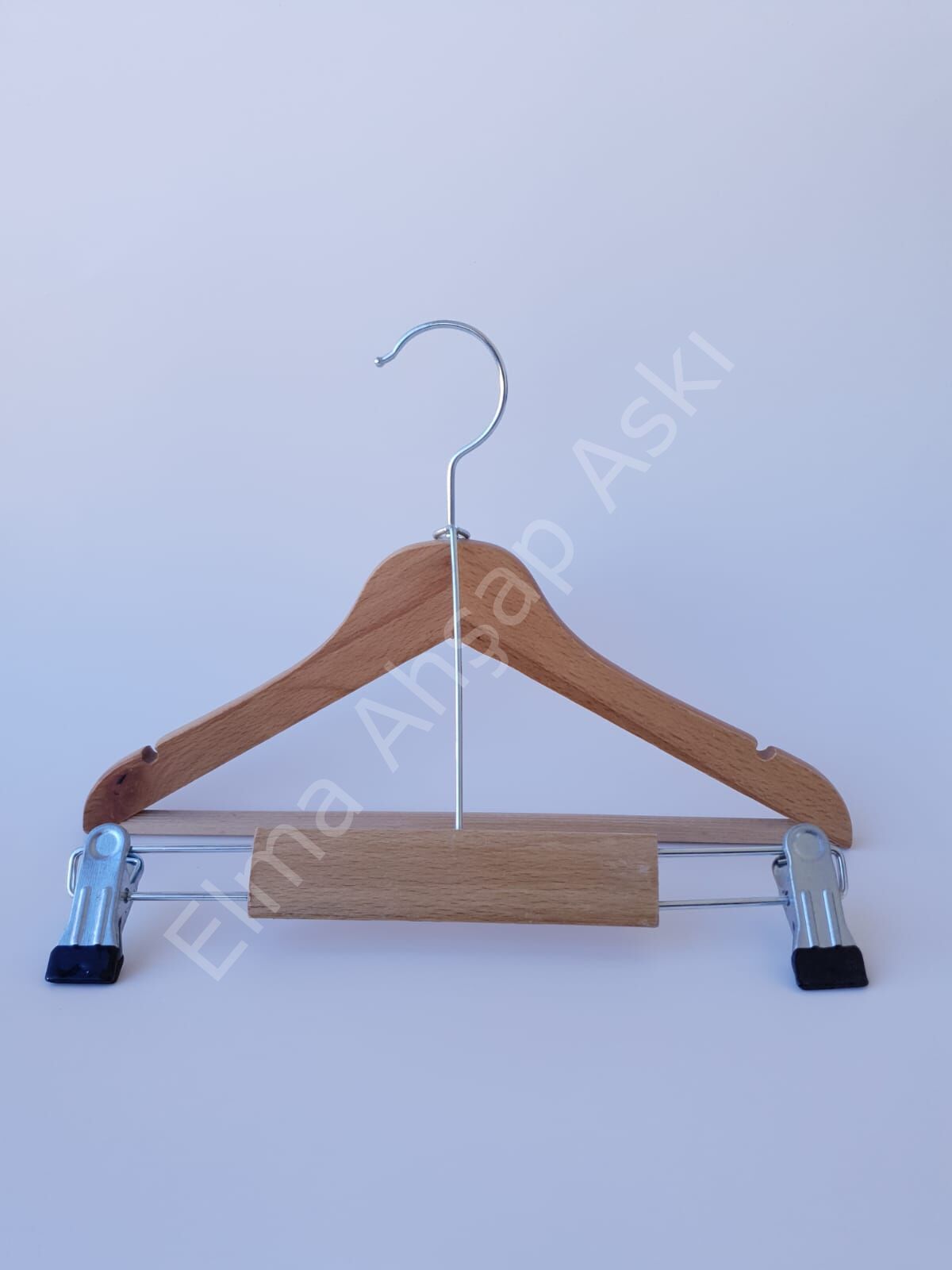 Naturel Renk Gümüş Klasik Kancalı Bebek ve Çocuk Takım Askısı(10 Takım)