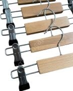 Bebek Ahşap Askı Seti Naturel Renk Gümüş Kancalı