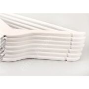 Logolu Beyaz Ahşap Elbise Askısı Bluz Askısı Gold Lama Kancalı LAZER KAZIMA LOGOLU