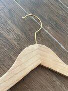 Ahşap Askı Naturel Ahşap Bebek Elbise Pantolon Askısı Barsız Gold Kanca