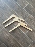 Ahşap Askı Naturel Ahşap Bebek Elbise Pantolon Askısı Barsız Gold Kanca